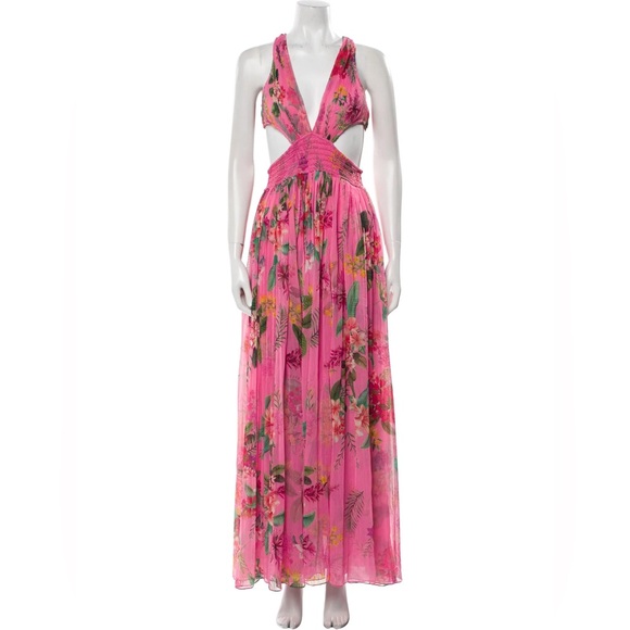 Rococo Sand Dresses & Skirts - Rococo Sand Vibrant Pink Floral Backless Dress